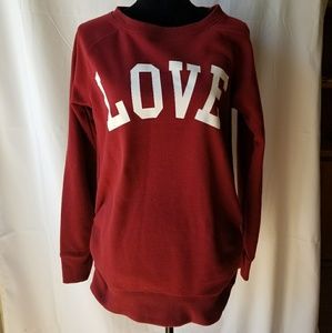 Red Love Maternity Sweatshirt Size Small